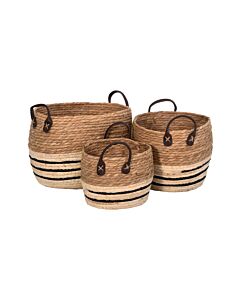 ΣΕΤ 3 ΨΑΘΙΝΑ ΚΑΣΠΩ FL134 ΚΑΦΕ-ΛΕΥΚΟ ΧΡΩΜΑ 28x28x22cm 23x23x17cm 33x33x24cm