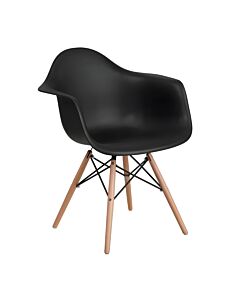 ΚΑΡΕΚΛΑ CASUAL ΜΑΥΡΟ ΚΑΘΙΣΜΑ ΜΕ ΦΥΣΙΚΑ ΠΟΔΙΑ 65x64x79cm