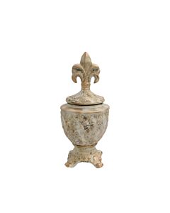 ΚΕΡΑΜΙΚΟ ΒΑΖΟ FL663 ΑΝΤΙΚΕ ΑΣΗΜΙ ΧΡΩΜΑ 17x17x39cm