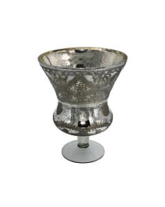 ΓΥΑΛΙΝΟ ΚΗΡΟΠΗΓΙΟ FL8064 ΑΣΗΜΙ ΧΡΩΜΑ 19x25cm
