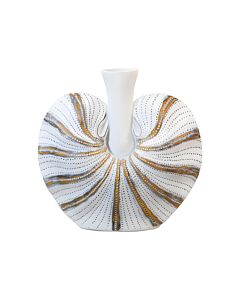 ΔΙΑΚΟΣΜΗΤΙΚΟ ΒΑΖΟ FL1374 POLYRESIN ΛΕΥΚΟ-ΧΡΥΣΟ 36x10x35cm