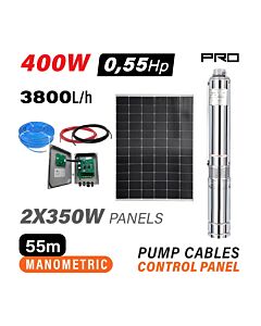 ΣΕΤ NAKAYAMA PRO NP2220 ΑΝΤΛΙΑ ΝΕΡΟΥ ΜΕ ΦΩΤΟΒΟΛΤΑΙΚΟ 48W,400W, MΕΓΙΣΤΟ ΜΑΝΟΜΕΤΡΙΚΟ , 2 ΠΑΝΕΛ 700W 55m