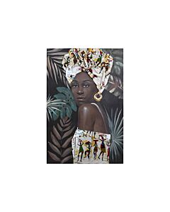 ΚΑΔΡΟ AFRICAN LADY 701 ΜΑΥΡΟ-ΜΠΕΖ-ΚΑΦΕ ΧΡΩΜΑ 60x3x90cm