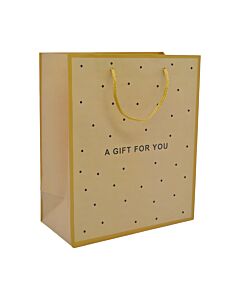 ΤΣΑΝΤΑ ΣΥΣΚΕΥΑΣΙΑΣ ME ΚΟΡΔΟΝΙ A GIFT FOR YOU ΣΕ ΦΥΣΙΚΟ ΧΡΩΜΑ 30x12x38cm