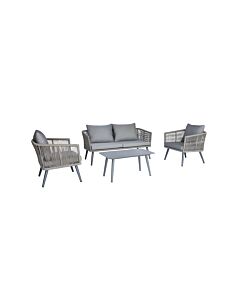 ΣΕΤ ΣΑΛΟΝΙ ΚΗΠΟΥ 4 ΤΕΜΑΧΙΑ CASABLANCA ΓΚΡΙ ΧΡΩΜΑ 155x72x68cm