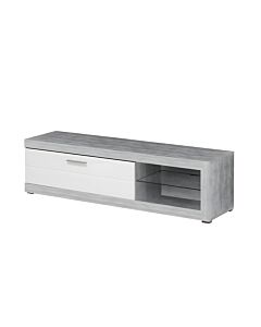 ΕΠΙΠΛΟ ΤΗΛΕΟΡΑΣΗΣ REMO ΓΚΡΙ CONCRETE / ΛΕΥΚΗ ΛΑΚΑ 162x41x43cm