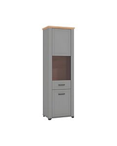 ΒΙΤΡΙΝΑ VALENCIA 1K VS1 ΓΚΡΙ-ARTISAN OAΚ-ΓΚΡΙ ΜΑΤ ΧΡΩΜΑ F M A 61x41x195cm