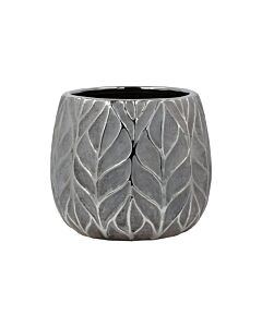 ΚΕΡΑΜΙΚΟ ΒΑΖΟ FL126044 ΑΣΗΜΙ-ΚΑΦΕ 16x14cm