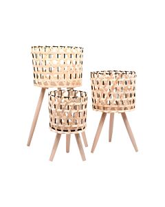 ΣΕΤ 3 ΨΑΘΙΝΑ ΚΑΣΠΩ ΦΥΣΙΚΟ ΧΡΩΜΑ +25x25x43cm+29x29x57cm 20x20x34cm