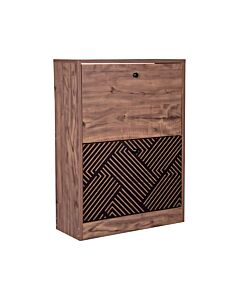 ΠΑΠΟΥΤΣΟΘΗΚΗ HOME 1872 ΜΕ 2 ΠΟΡΤΕΣ ΜΑΥΡΗ GREY OAK-ΜΑΥΡΗ 60x23.5x81cm
