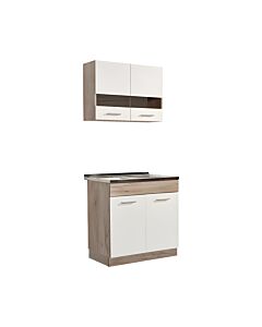 ΚΟΥΖΙΝΑ DALILA 80S GREY OAK / ΛΕΥΚΟ 80x51,5x206,5cm