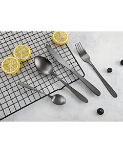 ΣΕΤ 16 ΜΑΧΑΙΡΟΠΙΡΟΥΝΑ INOX ΣΕ ΜΑΥΡΟ ΜΑΤ ΧΡΩΜΑ