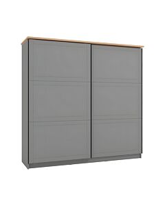 ΝΤΟΥΛΑΠΑ VALENCIA 220 ΓΚΡΙ-ARTISAN OAK-ΓΚΡΙ ΜΑΤ 220x62.5x214cm