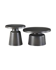 ΣΕΤ 2 ΤΡΑΠΕΖΑΚΙΑ ΣΑΛΟΝΙΟΥ FL830 ΜΑΥΡΟ ΧΡΩΜΑ & 70x39cm 50x47cm