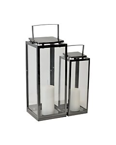 ΣΕΤ ΦΑΝΑΡΙΑ INOX ΤΩΝ 2 ΤΕΜΑΧΙΩΝ ΣΕ ΜΑΥΡΟ ΧΡΩΜΑ