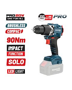 BORMANN PRO BBP5325 ΔΡΑΠΑΝ/ΒΙΔΟ ΚΡΟΥΣΤΙΚΟ, COMPACT, BRUSHLESS ΜΠΑΤΑΡΙΑΣ 20V, LI-ION,90Nm, 2 ΤΑΧΥΤΗΤΕΣ