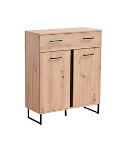 ΚΟΜΟΤΑ-ΜΠΟΥΦΕΣ SARDINIA 2K1F ARTISAN OAK / ΜΑΥΡΟ 84,5x35x103,5cm