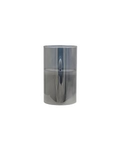 ΔΙΑΚΟΣΜΗΤΙΚΟ LED ΚΕΡΙ ΜΕ ΡΕΑΛΙΣΤΙΚΗ 3D ΦΛΟΓΑ FL7510 ΣΕ ΓΥΑΛΙ ΧΡΩΜΑ SMOKY 8x8x10cm