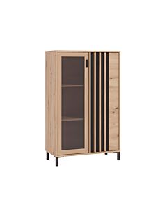 ΒΙΤΡΙΝΑ LAVAL 2K VS1 129 ARTISAN ΟΑΚ/ΜΑΥΡΟ 80x40x129cm