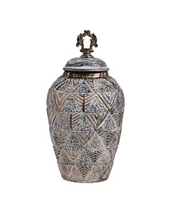 ΚΕΡΑΜΙΚΟ ΒΑΖΟ 818683 ΓΚΡΙ-ΧΡΥΣΟ SLS 20x15x40cm