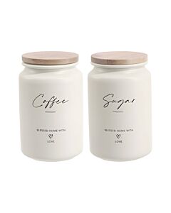 ΣΕΤ 2 ΜΕΤΑΛΛΙΚΑ ΒΑΖΑ ΜΠΕΖ ΜΕ ΜΠΑΜΠΟΥ ΚΑΠΑΚΙ COFFEE SUGAR 9,5x15,2cm