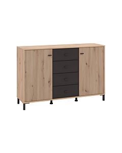 ΚΟΜΟΤΑ-ΜΠΟΥΦΕΣ AVIGNON 138 3K4F2V ARTISAN OAK-ΜΑΥΡΟ ΧΡΩΜΑ 139x40x90cm