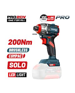 BORMANN PRO BBP5410 ΠΑΛΜΙΚΟ ΚΑΤΣΑΒΙΔΙ COMPACT BRUSHLESS ΜΠΑΤΑΡΙΑΣ 20V, LI-ION,200Nm, SOLO
