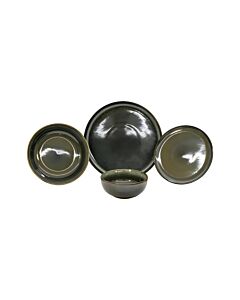 ΣΕΤ 16τμχ ΦΑΓΗΤΟΥ FL25143 STONEWARE ΣΚΟΥΡΟ ΠΡΑΣΙΝΟ ΧΡΩΜΑ