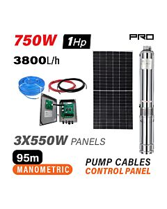 ΣΕΤ NAKAYAMA PRO NP2230 ΑΝΤΛΙΑ ΝΕΡΟΥ ΜΕ ΦΩΤΟΒΟΛΤΑΙΚΟ 96V,750W, ΜΕΓΙΣΤΟ ΜΑΝΟΜΕΤΡΙΚΟ , 3 ΠΑΝΕΛ 1650W 95m