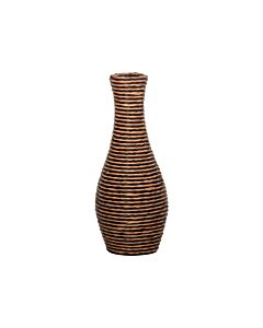 ΔΙΑΚΟΣΜΗΤΙΚΟ ΒΑΖΟ FL528 PU RATTAN ΜΑΥΡΟ-ΦΥΣΙΚΟ ΧΡΩΜΑ 50cm