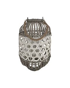 ΦΑΝΑΡΙ BAMBOO LAND ΜΕ ΓΥΑΛΙ ΚΑΦΕ-ΛΕΥΚΟ ΧΡΩΜΑ SLS 22x35cm