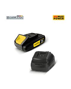 ΣΕΤ BORMANN BCD2605 ΜΠΑΤΑΡΙΑ 18V, .5Ah + ΦΟΡΤΙΣΤΗΣ 2.0Α 1x1