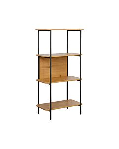 ΒΙΒΛΙΟΘΗΚΗ-ΡΑΦΙΕΡΑ ΜΕΤΑΛΛΙΚΗ FL2504 BLACK OAK ΧΡΩΜΑ 60x36x122cm