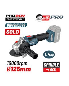 BORMANN PRO BBP5305 ΓΩΝΙΑΚΟΣ ΤΡΟΧΟΣ BRUSHLESS 20V, LI-ION, ,10.000rpm, SOLO 125mm