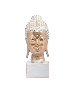 ΕΠΙΤΡΑΠΕΖΙΟ ΔΙΑΚΟΣΜΗΤΙΚΟ BUDDHA ΧΡΥΣΟ-ΛΕΥΚΟ ΑΝΤΙΚΕ ΧΡΩΜΑ 16x15x34cm