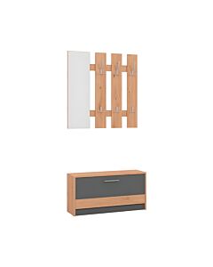 ΣΤΑΝΤ ΓΙΑ ΧΩΛ RIMINI ARTISAN OAK-ΓΚΡΙ ΓΡΑΦΙΤΗΣ FXTR 92x28x202cm