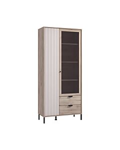ΒΙΤΡΙΝΑ VANDEA 195 2K2F VS1 CASHMERE-GREY OAK 87x40x195cm