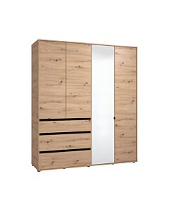 ΝΤΟΥΛΑΠΑ CORBETT 4K3F1O H211 ARTISAN OAK/ΜΑΥΡΟ ΜΑΤ ΧΡΩΜΑ 183x55x211cm