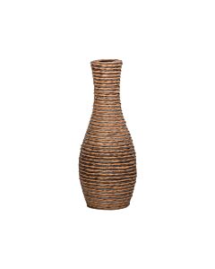 ΔΙΑΚΟΣΜΗΤΙΚΟ ΒΑΖΟ FL528 PU RATTAN ΓΚΡΙ ΜΑΥΡΟ-ΦΥΣΙΚΟ ΧΡΩΜΑ 50cm