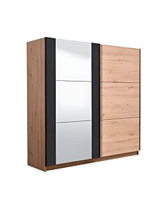 ΝΤΟΥΛΑΠΑ SARDINIA 220 OG ARTISAN OAK / ΜΑΥΡΟ 217x62.5x210cm