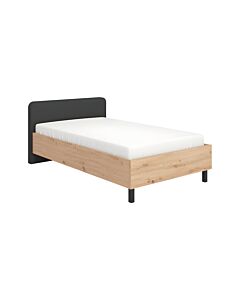 ΚΡΕΒΑΤΙ BARLETTA 120 ARTISAN ΜΕ ΓΚΡΙ ΥΦΑΣΜΑ ΜΑΥΡΑ ΠΟΔΙΑ (120x200cm) 131x213,5x85,5cm