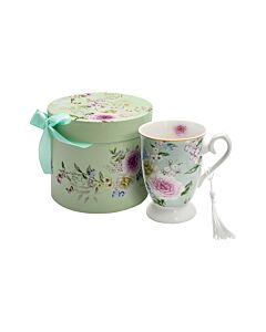 ΚΕΡΑΜΙΚΗ ΚΟΥΠΑ ΣΕ ΚΟΥΤΙ FL3088 FLORAL ΠΡΑΣΙΝΟ 12x11cm