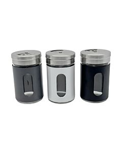 ΣΕΤ 24 ΤΕΜ ΑΛΑΤΟΠΙΠΕΡΑ ΧΡΩΜΑΤΙΣΤΑ INOX ΜΕ ΓΥΑΛΙ 70ml 4,8x4,8x8,2cm