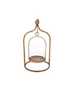 ΜΕΤΑΛΛΙΚΟ ΦΑΝΑΡΙ ΜΕ ΓΥΑΛΙ BIRD 31x17x11cm