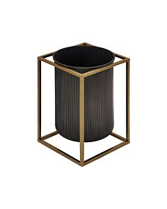 ΜΕΤΑΛΛΙΚΟ ΚΗΡΟΠΗΓΙΟ FL122 ΜΑΥΡΟ-ΜΠΡΟΝΖΕ 22x22x33cm