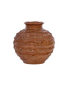 ΚΕΡΑΜΙΚΟ ΒΑΖΟ FL30015 ΚΑΦΕ ΧΡΩΜΑ 21x20cm