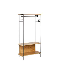 ΚΡΕΜΑΣΤΡΑ-ΡΑΦΙΕΡΑ ΜΕΤΑΛΛΙΚΗ FL2504 BLACK OAK ΧΡΩΜΑ 80x36x158cm