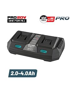 BORMANN PRO BBP2005 ΦΟΡΤΙΣΤΗΣ ΔΙΠΛΗΣ ΜΠΑΤΑΡΙΑΣ, 20V LI-ION-2x4Ah-3A