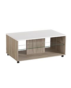 ΤΡΑΠΕΖΑΚΙ ΣΑΛΟΝΙΟΥ BERT GREY OAK-ΛΕΥΚΗ ΛΑΚΑ 101x60x45cm
