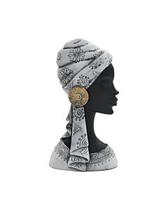 ΕΠΙΤΡΑΠΕΖΙΑ ΔΙΑΚΟΣΜΗΤΙΚΗ ΦΙΓΟΥΡΑ FL98738 AFRICAN LADY ΜΑΥΡΟ-ΛΕΥΚΟ ΧΡΩΜΑ 12x7x23cm